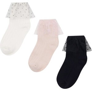 Sada 3 párů dětských vysokých ponožek Nelli Blu 7KB-004-SS24 (3-PACK) Barevná