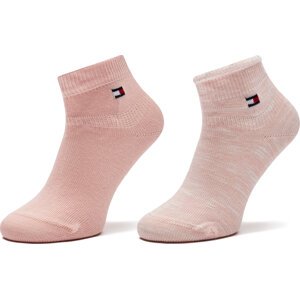Sada 2 párů dětských vysokých ponožek Tommy Hilfiger 701229880 Růžová