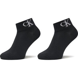 Sada 2 párů dámských vysokých ponožek Calvin Klein Jeans 701228813 Černá
