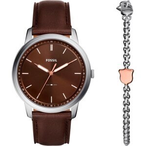Sada hodinek a náramek Fossil Minimalist FS6019SET Hnědá