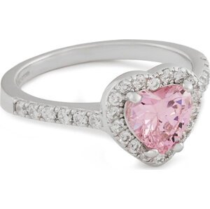 Prstýnek ICED STUFF Heart Gem Bílé zlato