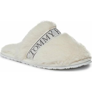 Bačkory Tommy Hilfiger Tommy Fur Hotel Slipper FW0FW07595 Ancient White YBH