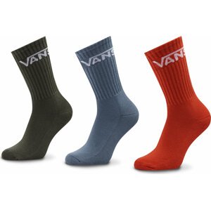 Sada 3 párů pánských vysokých ponožek Vans Classic Crew VN000XRZ6UA1 Dkred