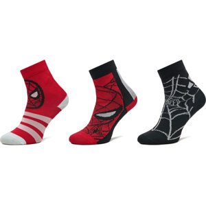 Sada 3 párů dětských vysokých ponožek adidas Marvel Spider-Man JG5787 Červená