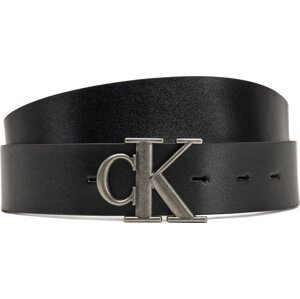 Pánský pásek Calvin Klein Jeans Monogram Plaque 35mm Rev/Adj LV04G7002G Černá