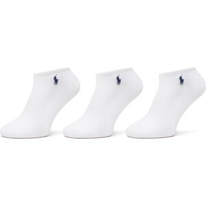 Sada 3 párů nízkých ponožek unisex Polo Ralph Lauren 455972888002 Bílá