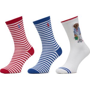 Sada 3 párů dámských vysokých ponožek Polo Ralph Lauren 455972027001 Béžová
