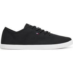 Tenisky Tommy Hilfiger Canvas Lace Up Sneaker FW0FW08641 Černá
