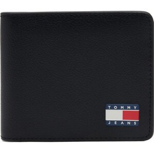 Velká pánská peněženka Tommy Jeans Tjm Heritage Leather Cc Wallet AM0AM13371 Černá