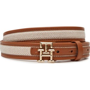 Dámský pásek Tommy Hilfiger Th Logo 2.5 Canvas AW0AW17249 Hnědá