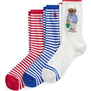 Sada 3 párů dámských vysokých ponožek Polo Ralph Lauren 455972026001 Barevná