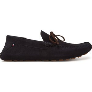 Mokasíny Tommy Hilfiger Hilfiger Folded Suede Driver FM0FM05385 Tmavomodrá