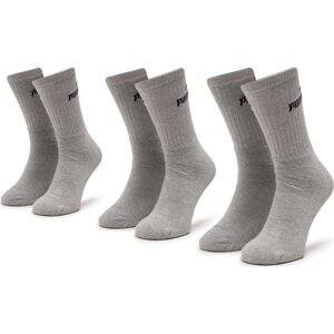 Sada 3 párů dámských vysokých ponožek Puma 90793403 r.39/42 Šedá