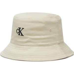 Klobouk Calvin Klein Jeans Embroidered Monogram Bucket Hat LV04K5020G Bílá