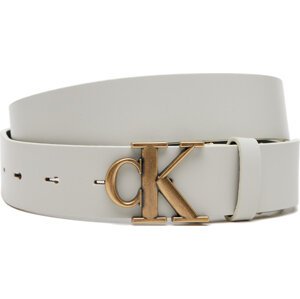 Dámský pásek Calvin Klein Jeans Monogram Placque Buckle 30Mm LV04K7002G Bílá