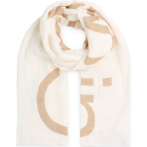 Šál Calvin Klein Bold Logo Cotton Hemp Scarf K60K612975 Écru