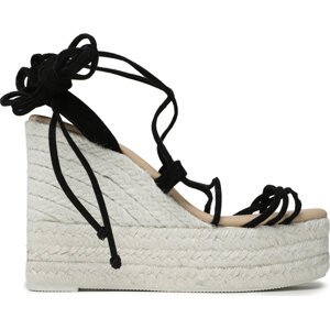 Espadrilky Manebi Lace-Up Wedge Espadrilles L 8.6 WA Černá