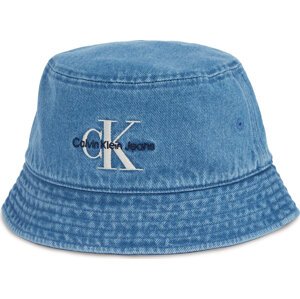 Klobouk Calvin Klein Mono Logo Denim Bucket Hat LV04G5021G Modrá