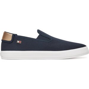 Tenisky Tommy Hilfiger Vulc Canvas Slip-On Sneaker FW0FW08645 Tmavomodrá