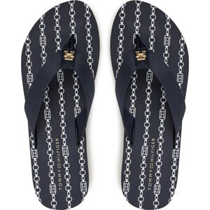 Žabky Tommy Hilfiger Th Chain Print FW0FW08514 Tmavomodrá