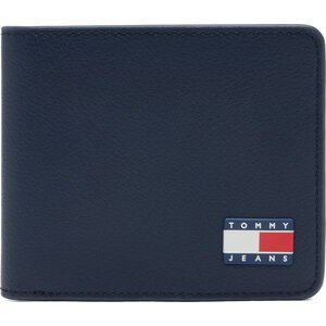 Velká pánská peněženka Tommy Jeans Tjm Heritage Leather Cc Wallet AM0AM13371 Tmavomodrá