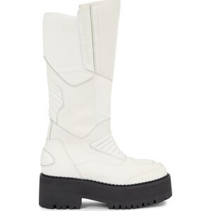 Kozačky Tommy Jeans Tjw Long Shaft Biker Boot EN0EN02376 Bílá
