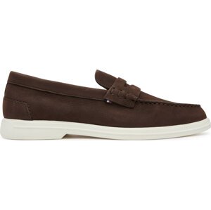 Mokasíny Tommy Hilfiger Nubuck P Loafer FM0FM05350 Hnědá