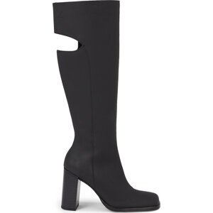 Kozačky Calvin Klein Jeans Long Heel Zip Boot Cut Out Edgy YW0YW01253 Černá