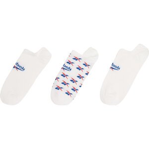 Sada 3 párů kotníkových ponožek unisex Reebok CL FO Invisible Sock GG6680 Bílá