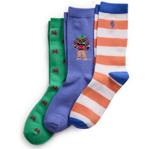 Sada 3 párů dětských vysokých ponožek Polo Ralph Lauren 444969087001 Barevná