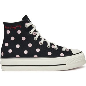 Plátěnky Converse Chuck Taylor All Star Lift Platform Polka Dots A10688C Černá