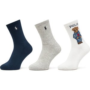Sada 3 párů dámských vysokých ponožek Polo Ralph Lauren 455882850001 Barevná