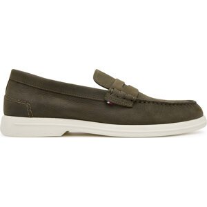 Mokasíny Tommy Hilfiger Nubuck P Loafer FM0FM05350 Khaki