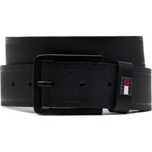 Pánský pásek Tommy Jeans Tjm Elevated Flag Leather 3.5 AM0AM13291 Černá