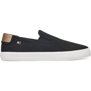 Tenisky Tommy Hilfiger Vulc Canvas Slip-On Sneaker FW0FW08645 Černá