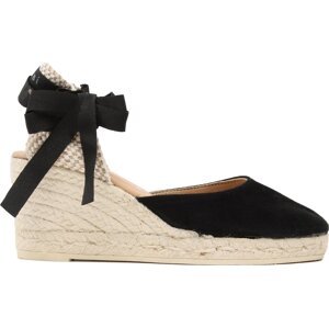 Espadrilky Manebi Soft Suede Low Wedge Espadrilles K 1.0 WL Černá