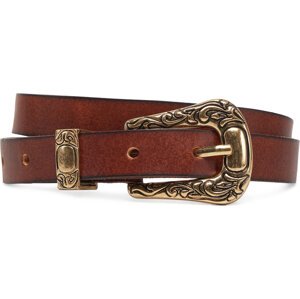 Dámský pásek ONLY Onlty Slim Leather Wester Jeans Belt Acc 15338269 Hnědá