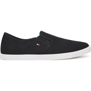 Tenisky Tommy Hilfiger Canvas Slip-On Sneaker FW0FW08640 Černá