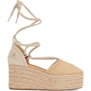 Espadrilky Tommy Hilfiger Closed Toe Linen Flatform FW0FW07746 Béžová