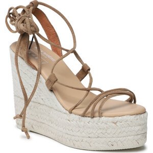 Espadrilky Manebi Soft Suede Lace-Up Wedge Espadrilles L 8.7 WA Hnědá