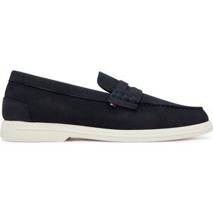 Mokasíny Tommy Hilfiger Nubuck P Loafer FM0FM05350 Tmavomodrá