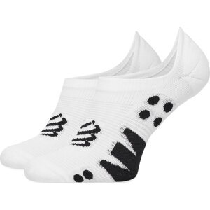 Kotníkové ponožky Unisex Compressport No Show XU00045 Bílá