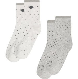Sada 2 párů dětských vysokých ponožek Nelli Blu 7KB-003-AW23 (2-pack) Šedá