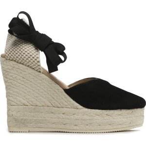 Espadrilky Manebi Heart-Shaped Wedge Espadrilles K 1.0 WH Černá