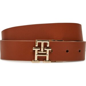 Dámský pásek Tommy Hilfiger Th Logo Rev 3.0 AW0AW17247 Hnědá