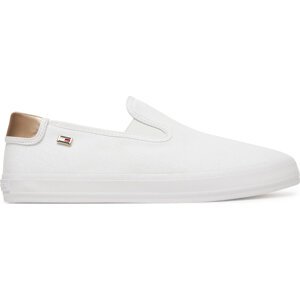 Tenisky Tommy Hilfiger Vulc Canvas Slip-On Sneaker FW0FW08645 Bílá