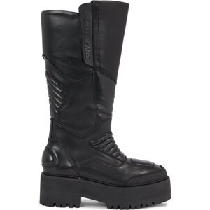 Kozačky Tommy Jeans Tjw Long Shaft Biker EN0EN02376 Černá