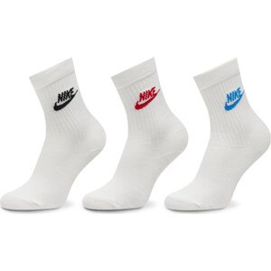 Sada 3 párů dámských vysokých ponožek Nike DX5025 Bílá