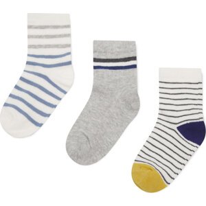 Sada 3 párů dětských vysokých ponožek Action Boy 8KB-002-SS24 (3-PACK) Šedá