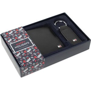 Sada peněženka a klíčenka Tommy Hilfiger Gp Eton Cc And Coin Pckt Keyfob AM0AM07931 Černá